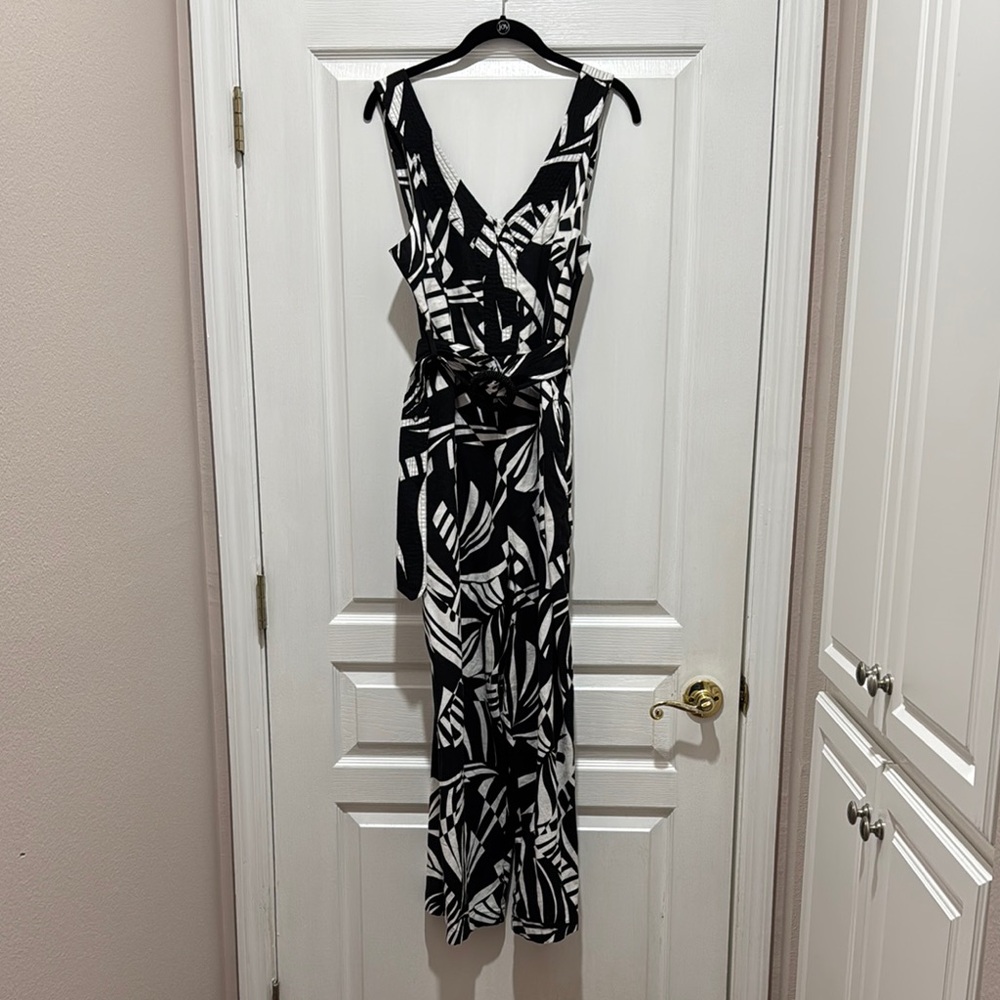 Tahari Black and White Jumpsuit